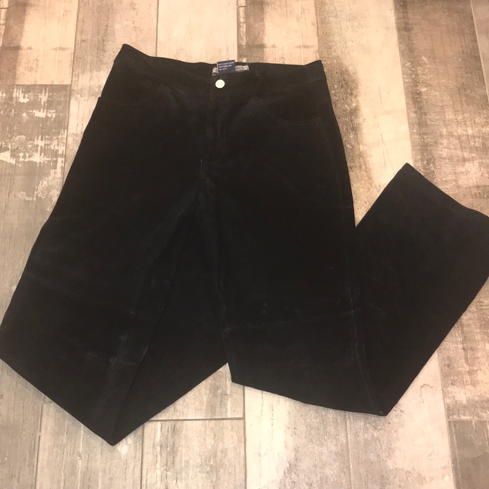 Black suede pants women’s size 9